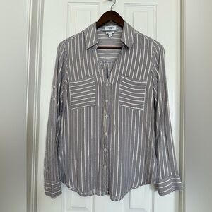 Express Slim Striped Shirt - Purple & Gold